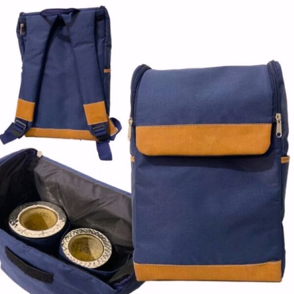 Bolso Mochila Morral Matero De Lona Y Cuero Modelo Amber Xl - Imagen 6